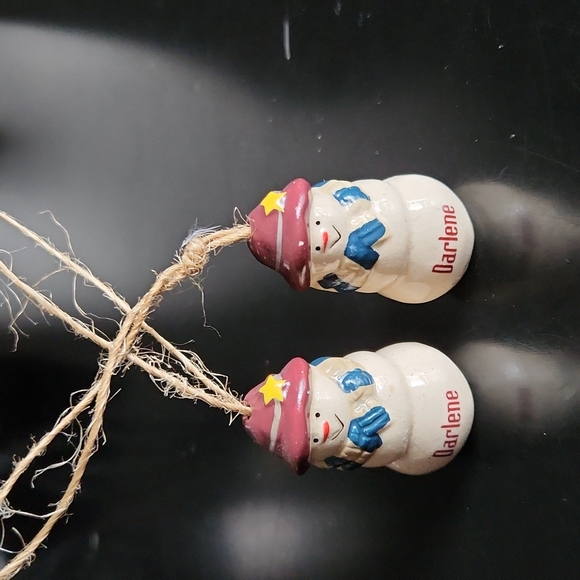 Ceramic "Darlene" Snowman Ornament - Picture 1 of 2